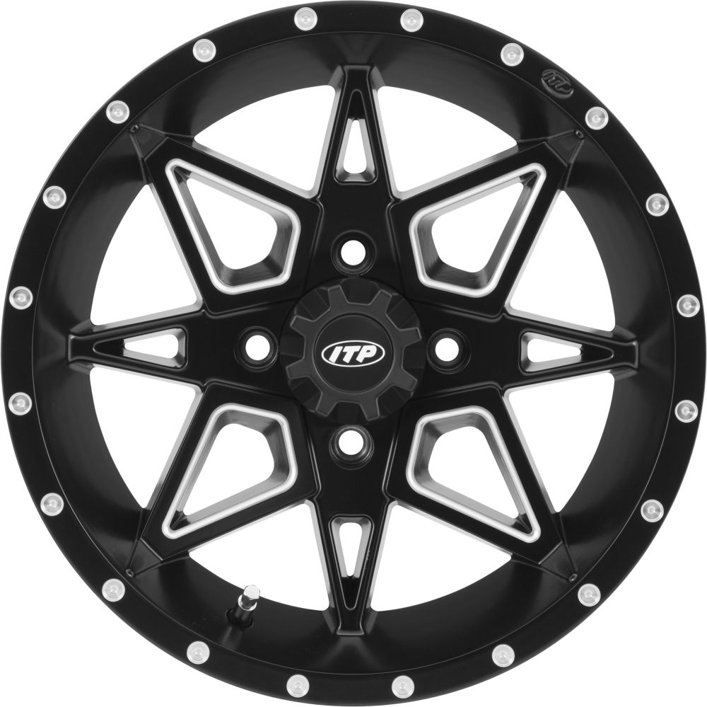 ITP Tornado 14" Matte Black Wheels And Mud Lite Tires [28x12-14]