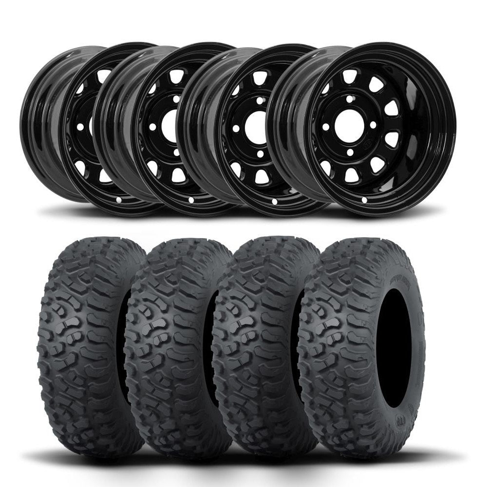 ITP Delta Steel 12" Wheels And Terra Hook Tires [26x11-12]