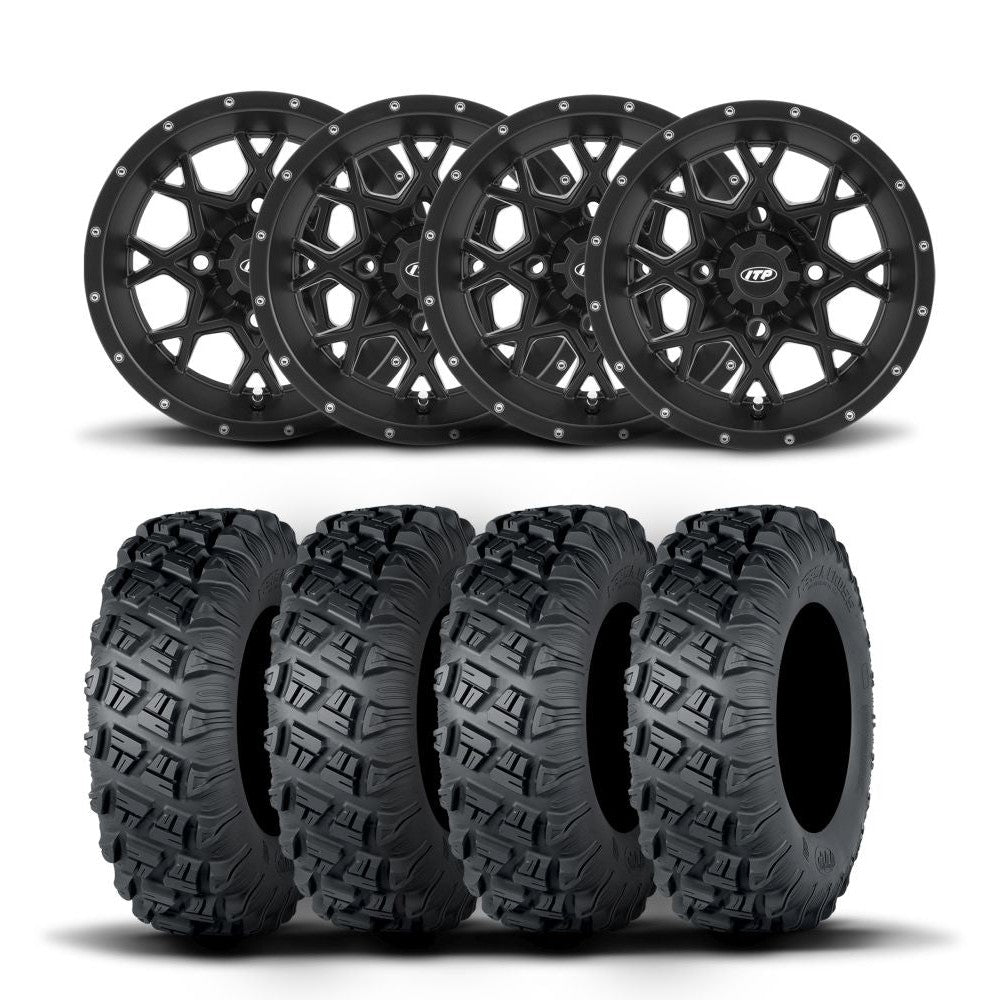 ITP Hurricane 15" Matte Black Wheels And Versa Cross XTR Tires [33x10-15]