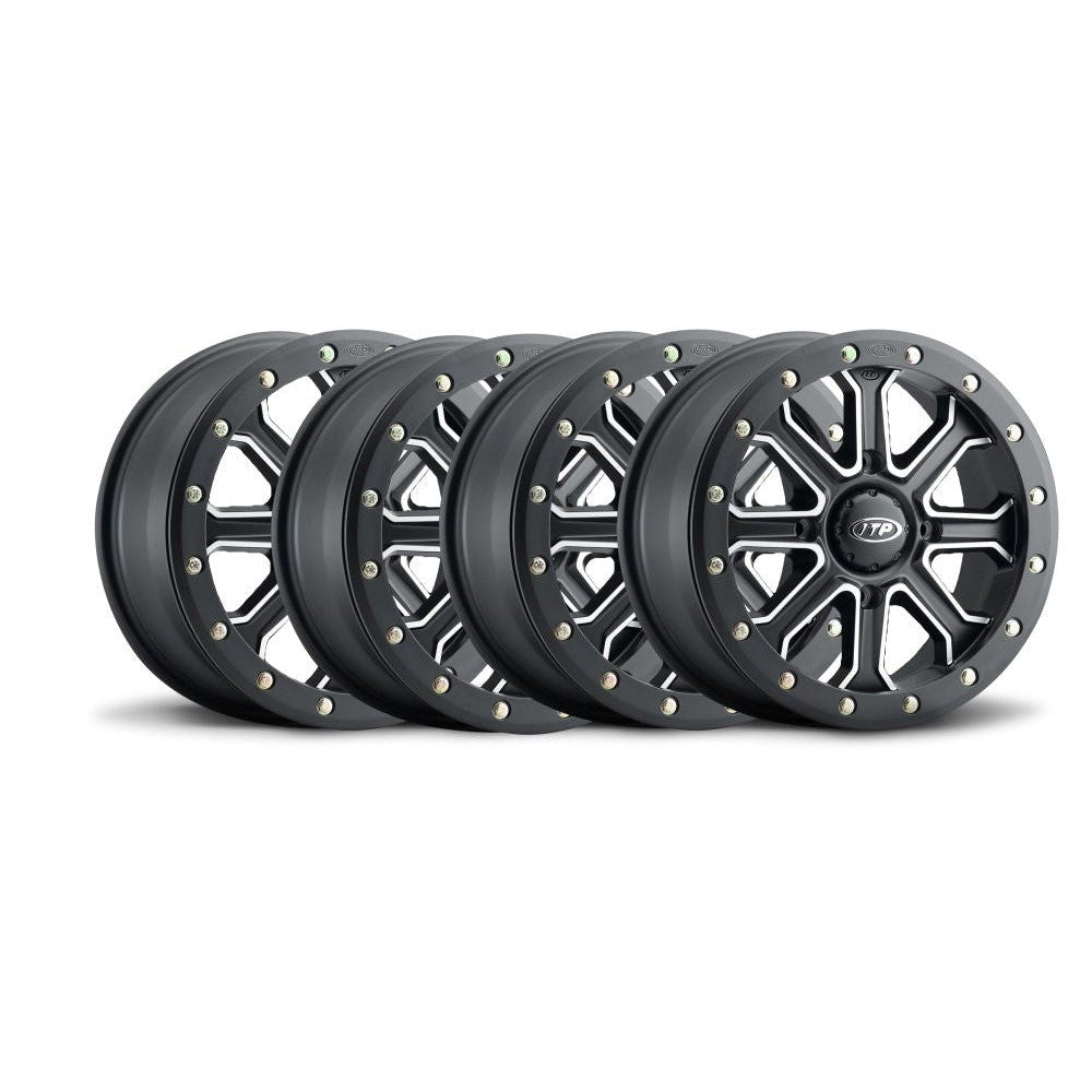 ITP Set of 4 Inertia Wheel Matte Black 14x7 4/156 5+2