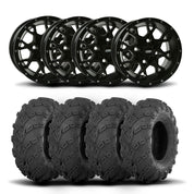 ITP Hurricane 14" Black Wheels And Mud Lite Tires [27x10-14]