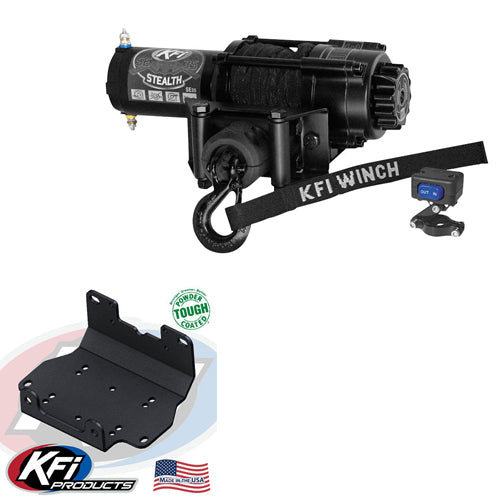 3500 lb KFI Assault Winch Combo Kit Yamaha Grizzly and Kodiak 700 2016 NEW