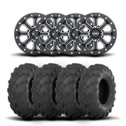 ITP Velocity Inertia 14" Matte Black Wheels And Mud Lite Tires [27x10-14]