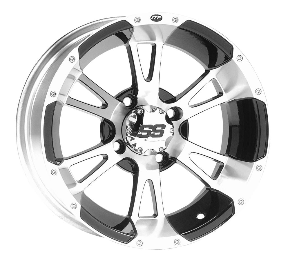 ITP Set of Four SS112 Wheels Machined Black 14x6 4/4 3+3