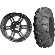 Set of 2 Mounted Wheel and Tire Kit Wheel: 12x7 4+3 4/156 Tire: 26x10-12 6 Ply