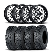 ITP Hurricane 18" Machined Black Wheels And Versa Cross XTR Tires [33x10-18]