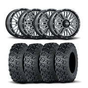 ITP Momentum 18" Machined Black Wheels And Versa Cross XTR Tires [28x10-18]