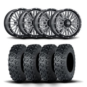 ITP Momentum 14" Machined Black Wheels And Versa Cross XTR Tires [28x10-14]