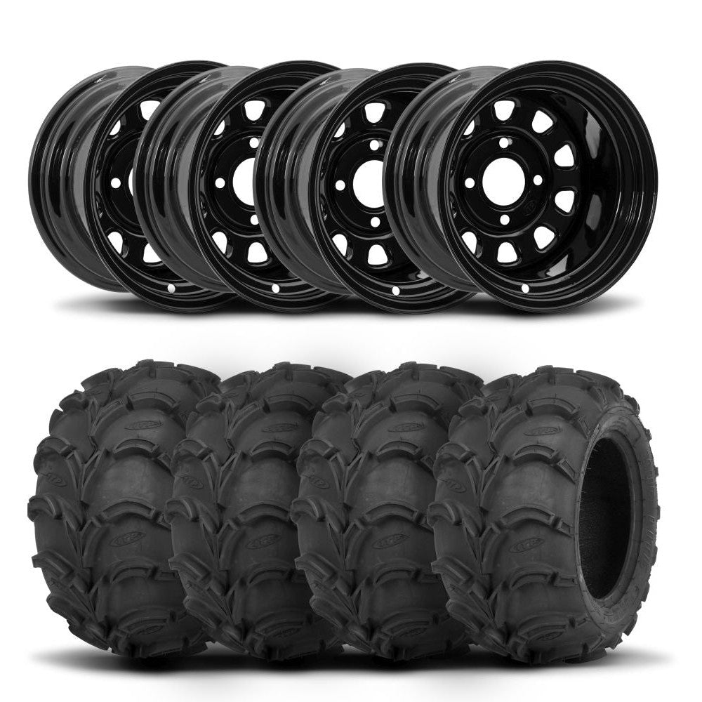 ITP Delta Steel 14" Wheels And Mud Lite Tires [27x12-14]