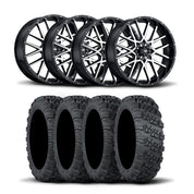 ITP Hurricane 20" Machined Black Wheels And Versa Cross XTR Tires [35x10-20]