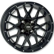 ITP Hurricane 12" Matte Black Wheels And Mud Lite Tires [28x12-12]