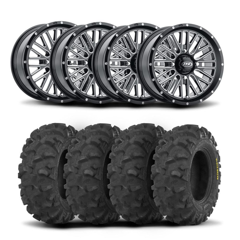 ITP Momentum 15" Machined Black Wheels And Blackwater Evolution Tires [32x10-15]