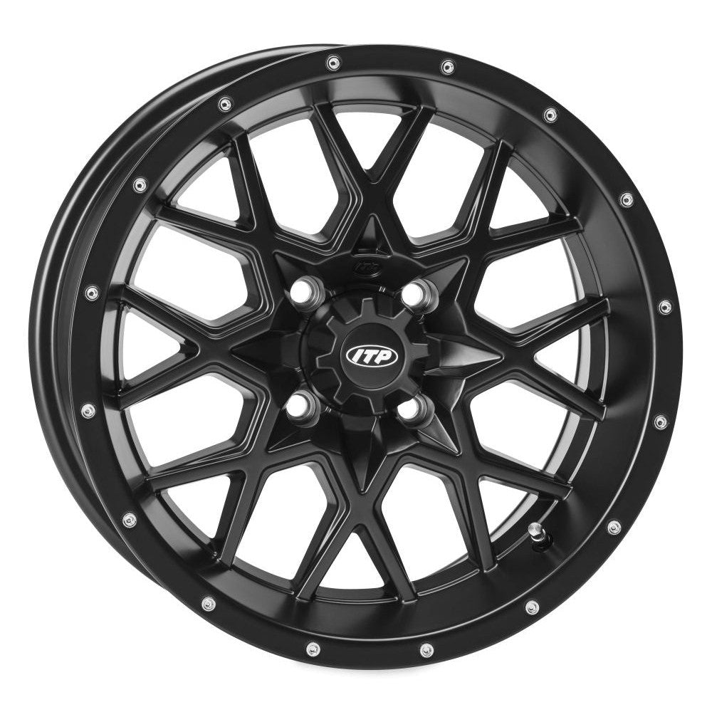 ITP Storm Series Hurricane Wheel Matte Black 12x7 4/110 5+2 1228627536B