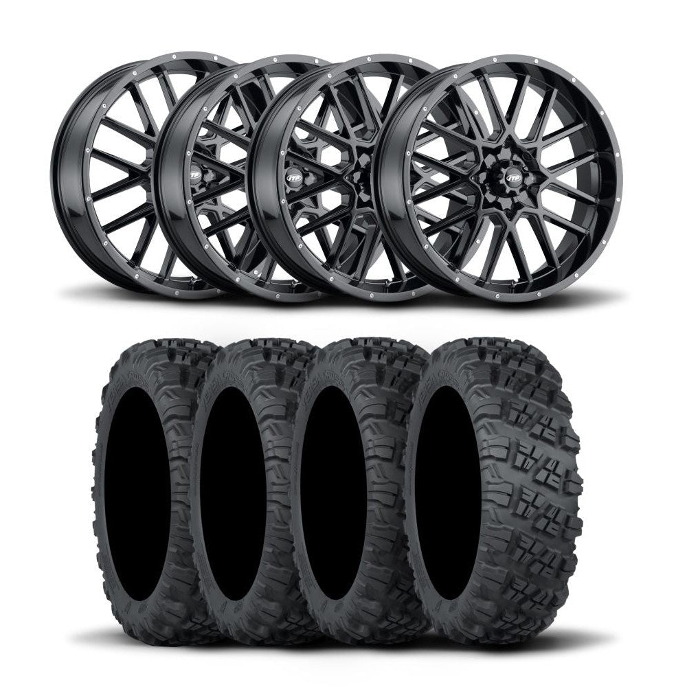 ITP Hurricane 20" Matte Black Wheels And Versa Cross XTR Tires [35x10-20]