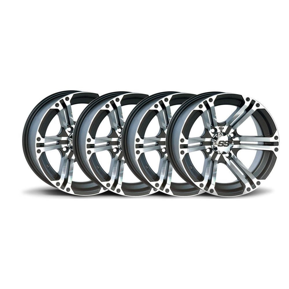 ITP Set of 4 Golf Cart Wheel Machined 10X7 4/4 3+4