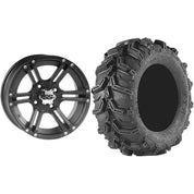 Set of 2 Mounted Wheel and Tire Kit Wheel: 14x8 4+4 4/137 Tire: 27x11-14 6 Ply