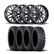 ITP Hurricane 20" Matte Black Wheels And Versa Cross XTR Tires [33x10-20]