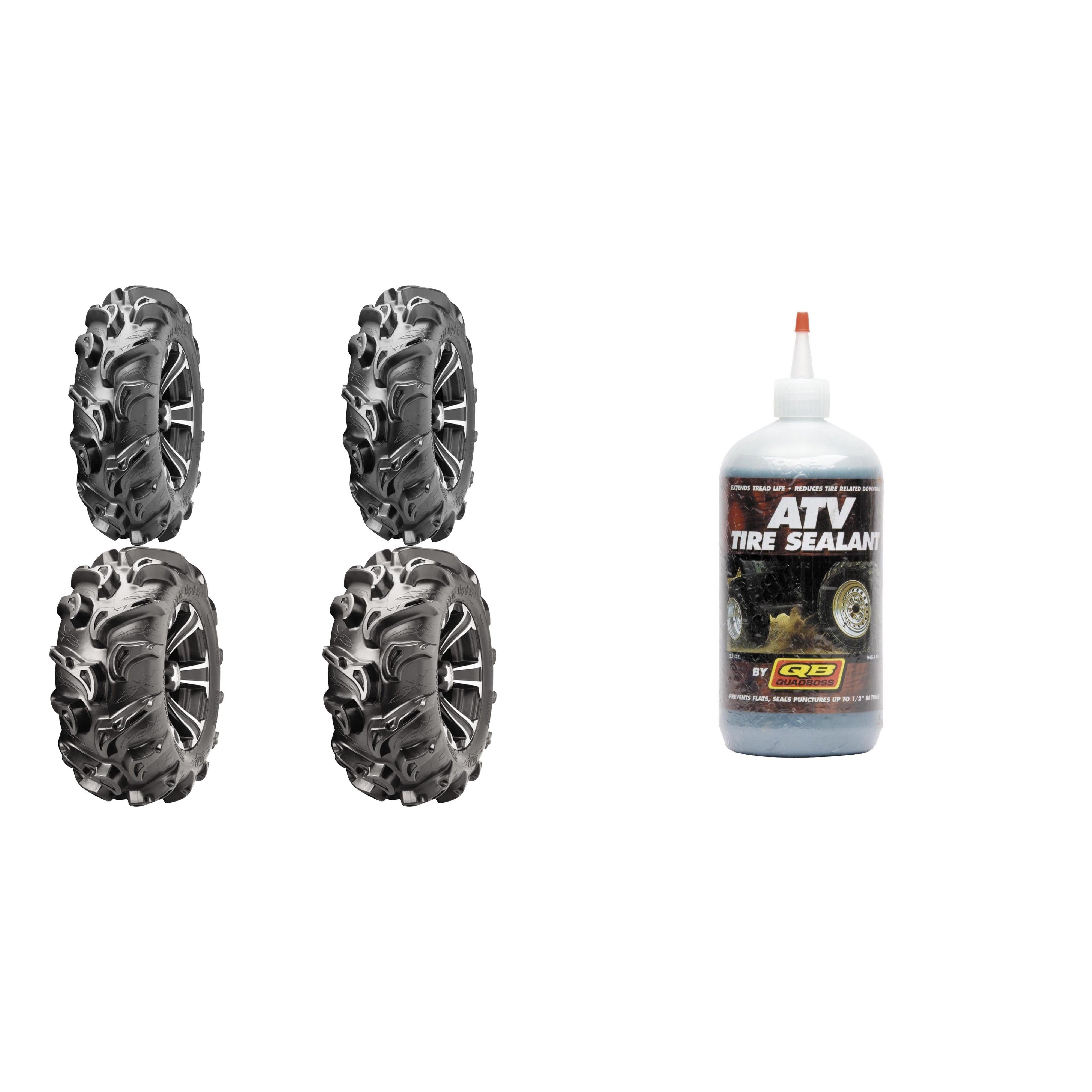 Set of 4 ATV Tires (Mega Mayhem 28x9-14 Front, 28x11-14 Rear) with Sealant