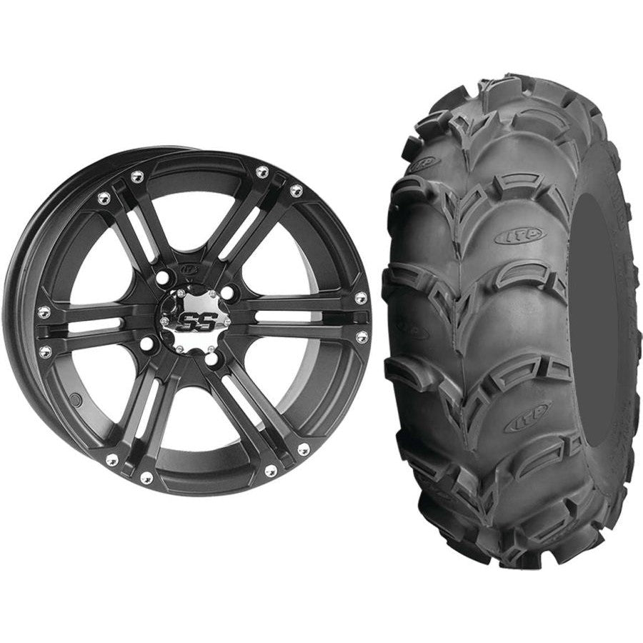 Set of 2 Mounted Wheel and Tire Kit Wheel: 14x8 4+4 4/137 Tire: 28x10-14 6 Ply