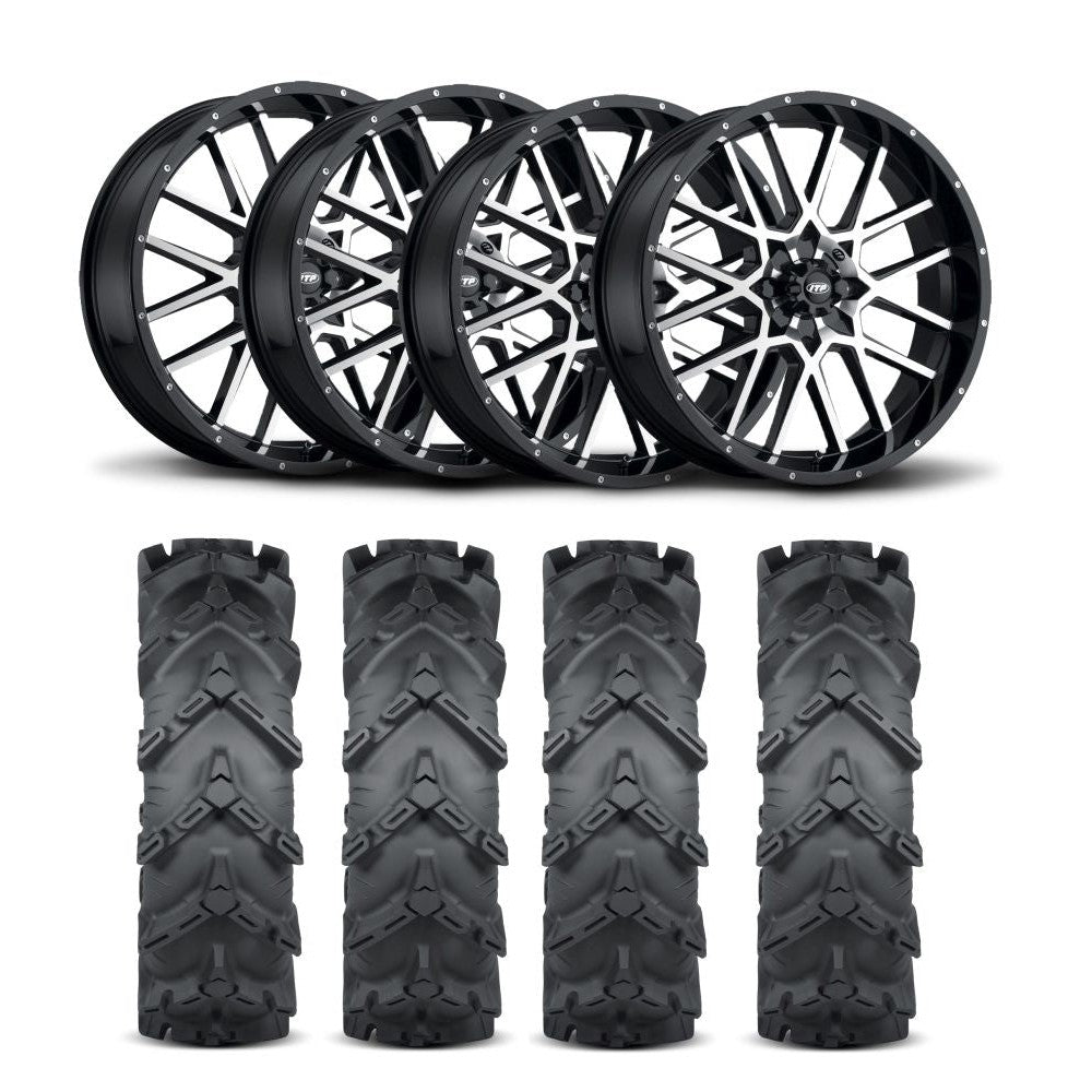 ITP Hurricane 18" Machined Black Wheels And Cryptid Tires [36x10-18]