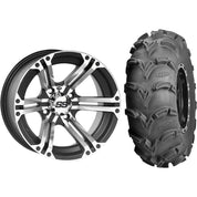 Set of 2 Mounted Wheel and Tire Kit Wheel: 14x8 5+3 4/110 Tire: 28x12-14 6 Ply