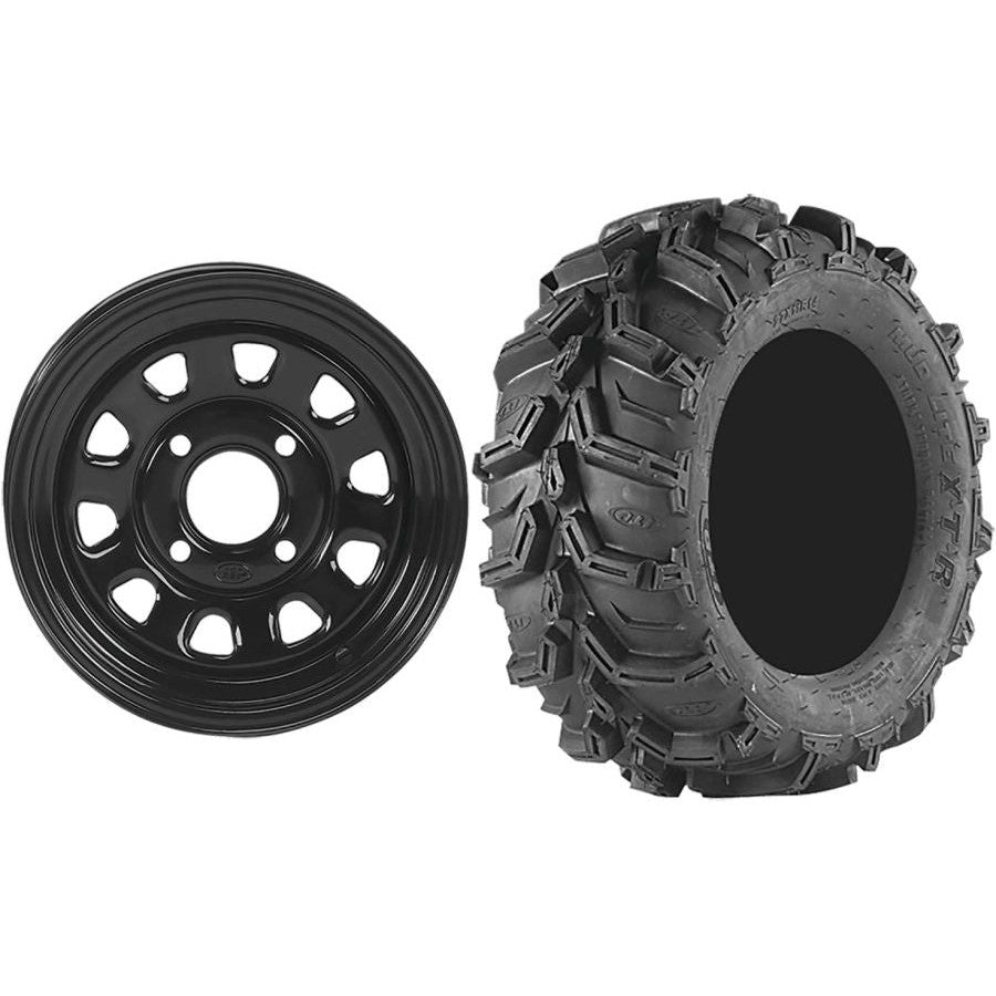 Set of 2 Mounted Wheel and Tire Kit Wheel: 12x7 2+5 5/4.5 Tire: 27x11-12 6 Ply