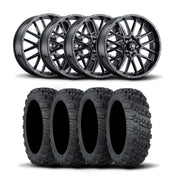 ITP Hurricane 18" Matte Black Wheels And Versa Cross XTR Tires [35x10-18]