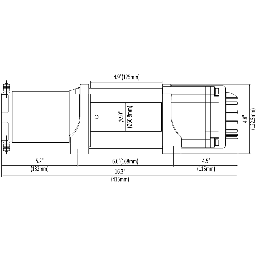 KFI Accessories KFI 4500 lb Winch (Wide) And Optional Mount